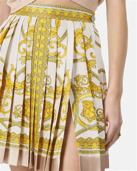 versace silk pleated skirt|net a porter Versace skirt.